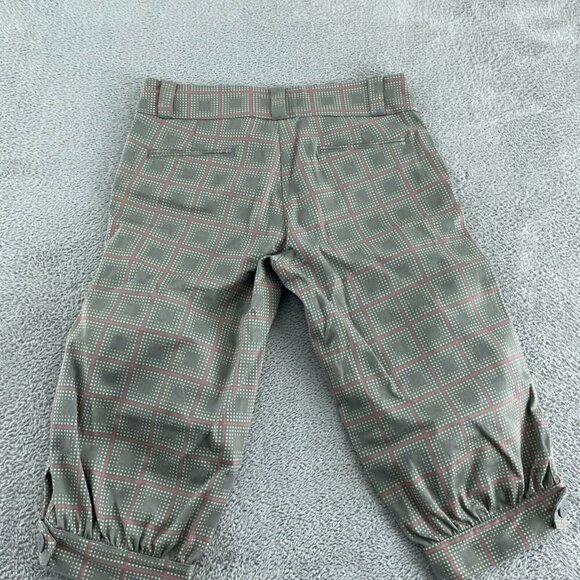 Puma Girls Plaid Capri Golf Pants Size S Gray & Pink Cotton/Elastane Fit 5171 - Picture 2 of 10